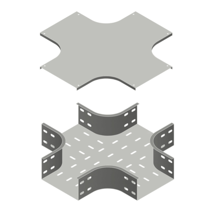 Ngã 4 ngang khay cáp W500xH100xT1.5mm